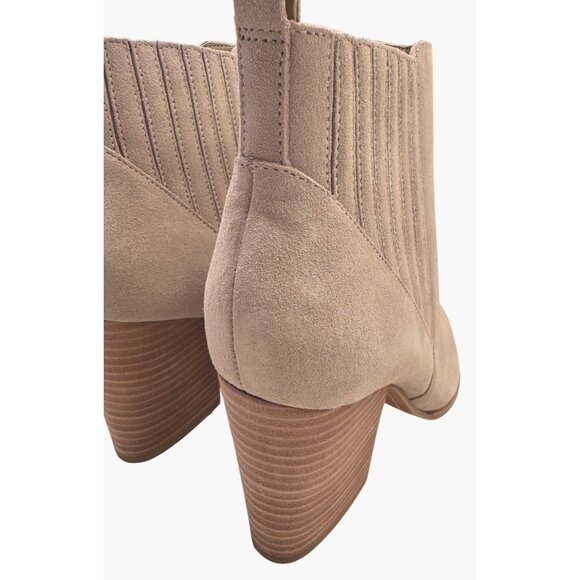 Marc Fisher Alva Size 9M Pointy Toe Bootie NWB Light Natural Suede $199 - Picture 12 of 16